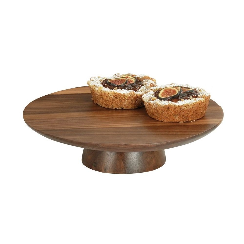 Cal-Mil Sydney Walnut Cake Pedestal, 12 inch Dia. x 3 inch Height