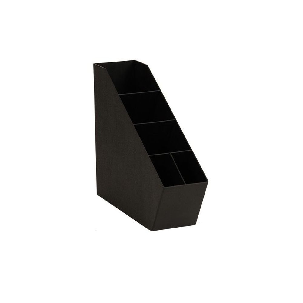 Cal-Mil Black 3 Section Lid/Stir Stick/Straw Dispenser, 5.5 inch Width x 19 inch Depth x 17 inch Height