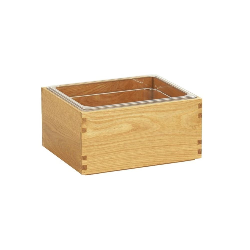 Cal-Mil Sydney Oak Ice Housing with Clear Pan, 13.25 inch Width x 11 inch Depth x 7.25 inch Height