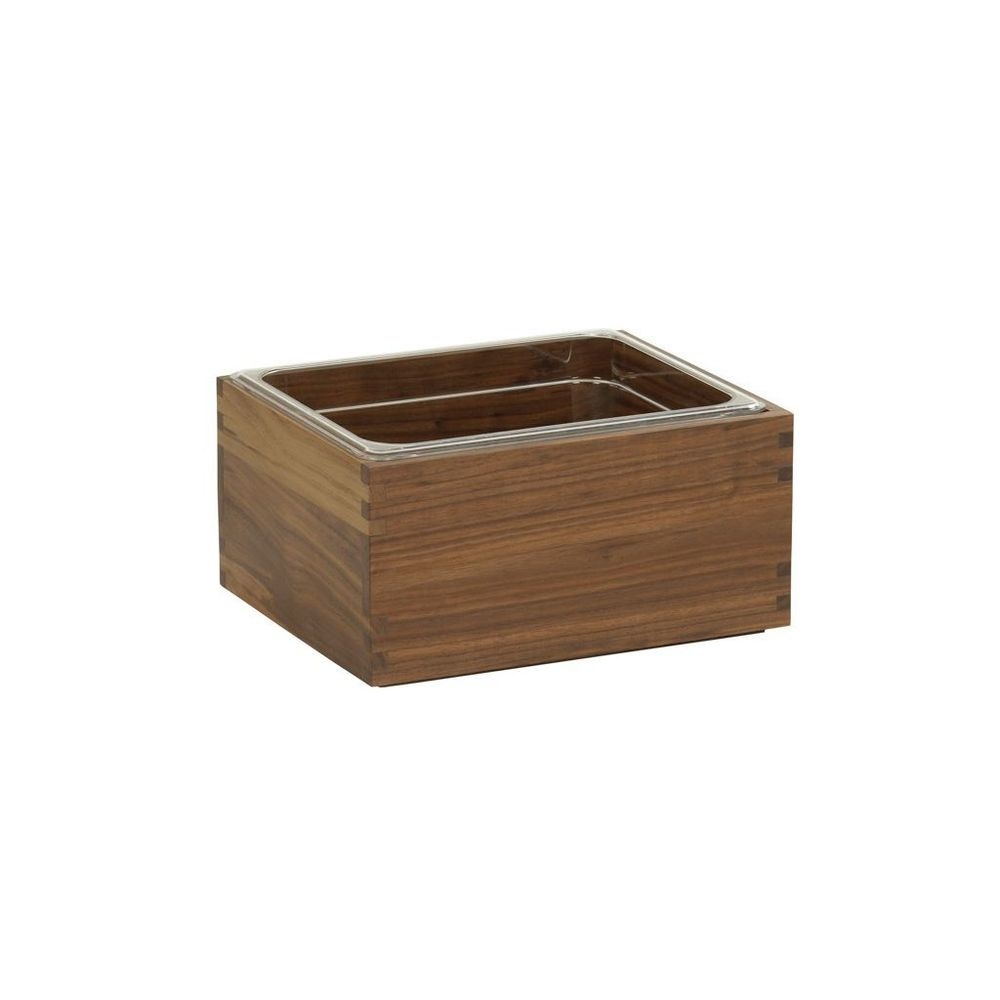 Cal-Mil Sydney Walnut Ice Housing with Clear Pan, 13.25 inch Width x 11 inch Depth x 7.25 inch Height