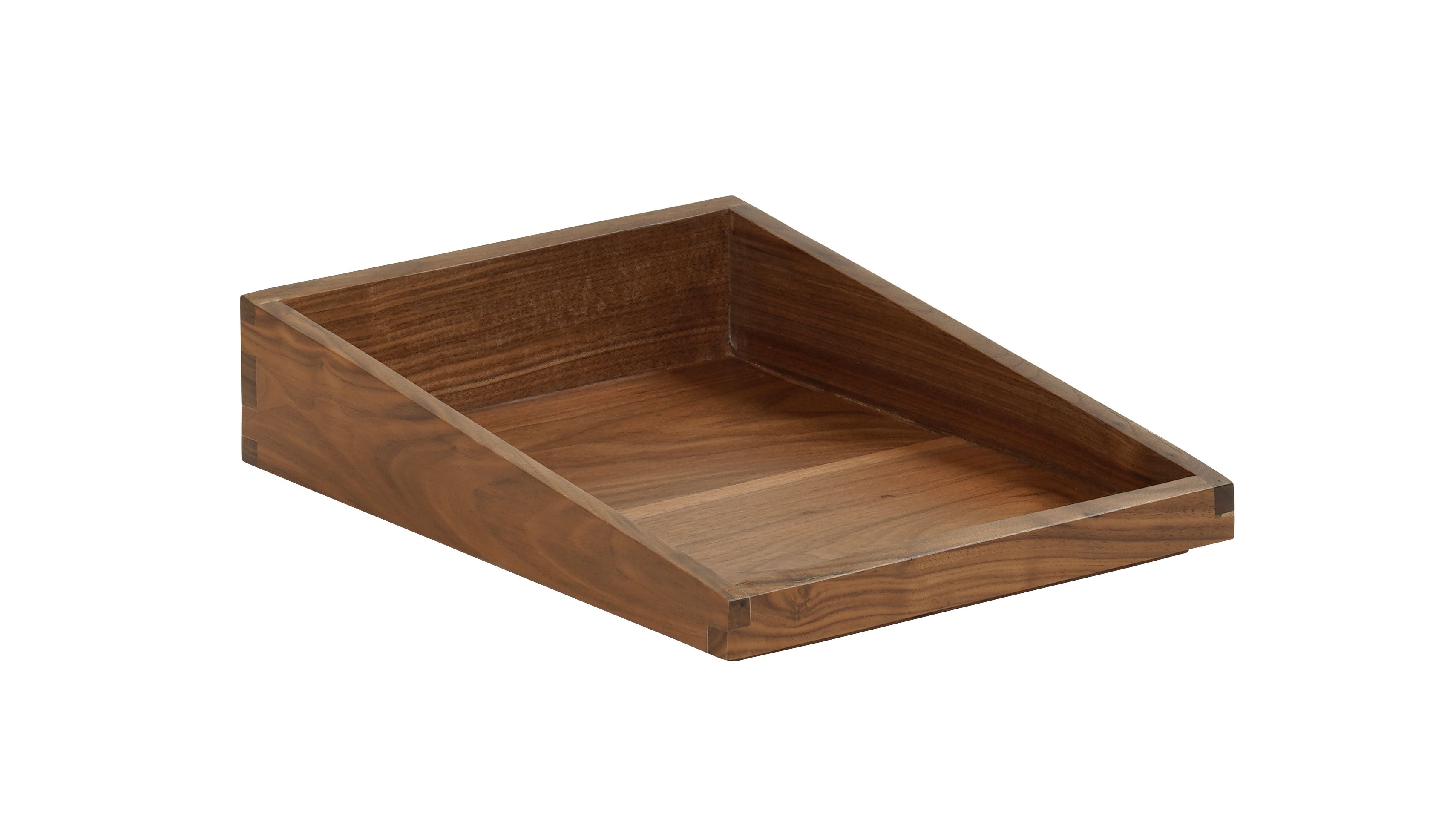 Cal Mil Sydney Walnut Angle Box, 10 inch Width x 12 inch Depth x 3 inch Height