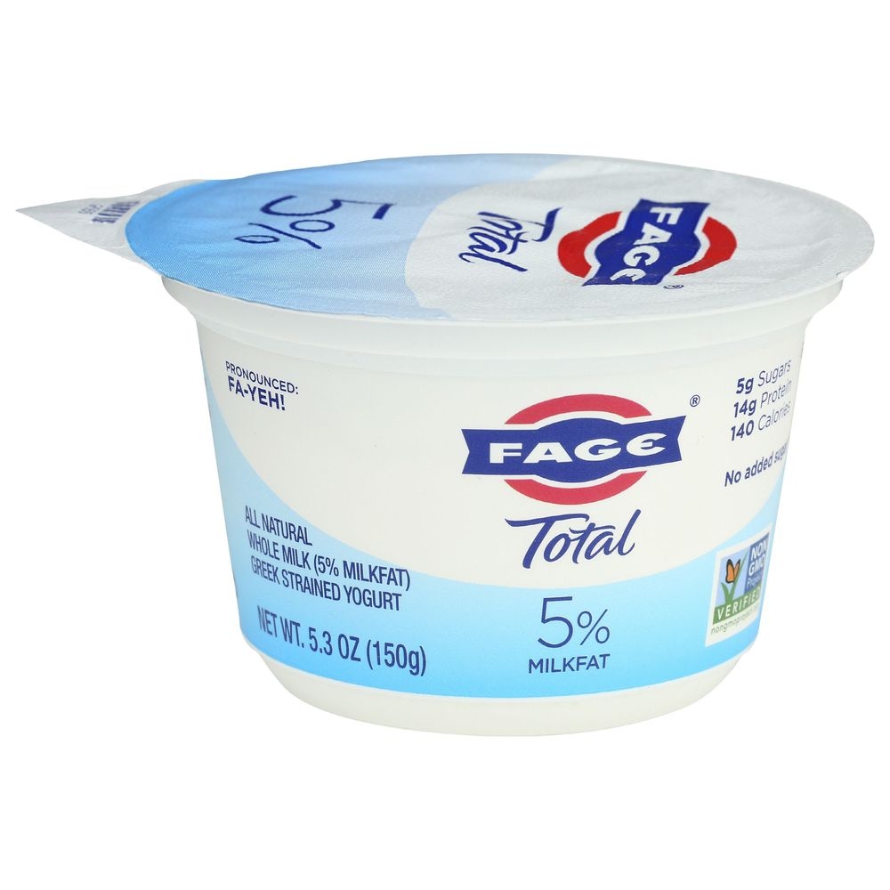 Fage Total 5 Percent Milkfat Plain Greek Yogurt, 5.3 Ounce -- 12 per case