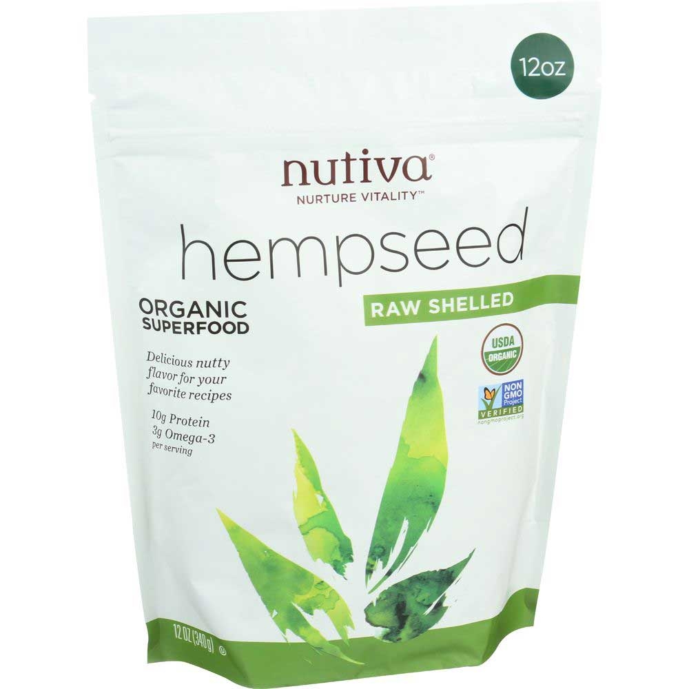 Nutiva Organic Shelled Hempseed, 12 Ounce.