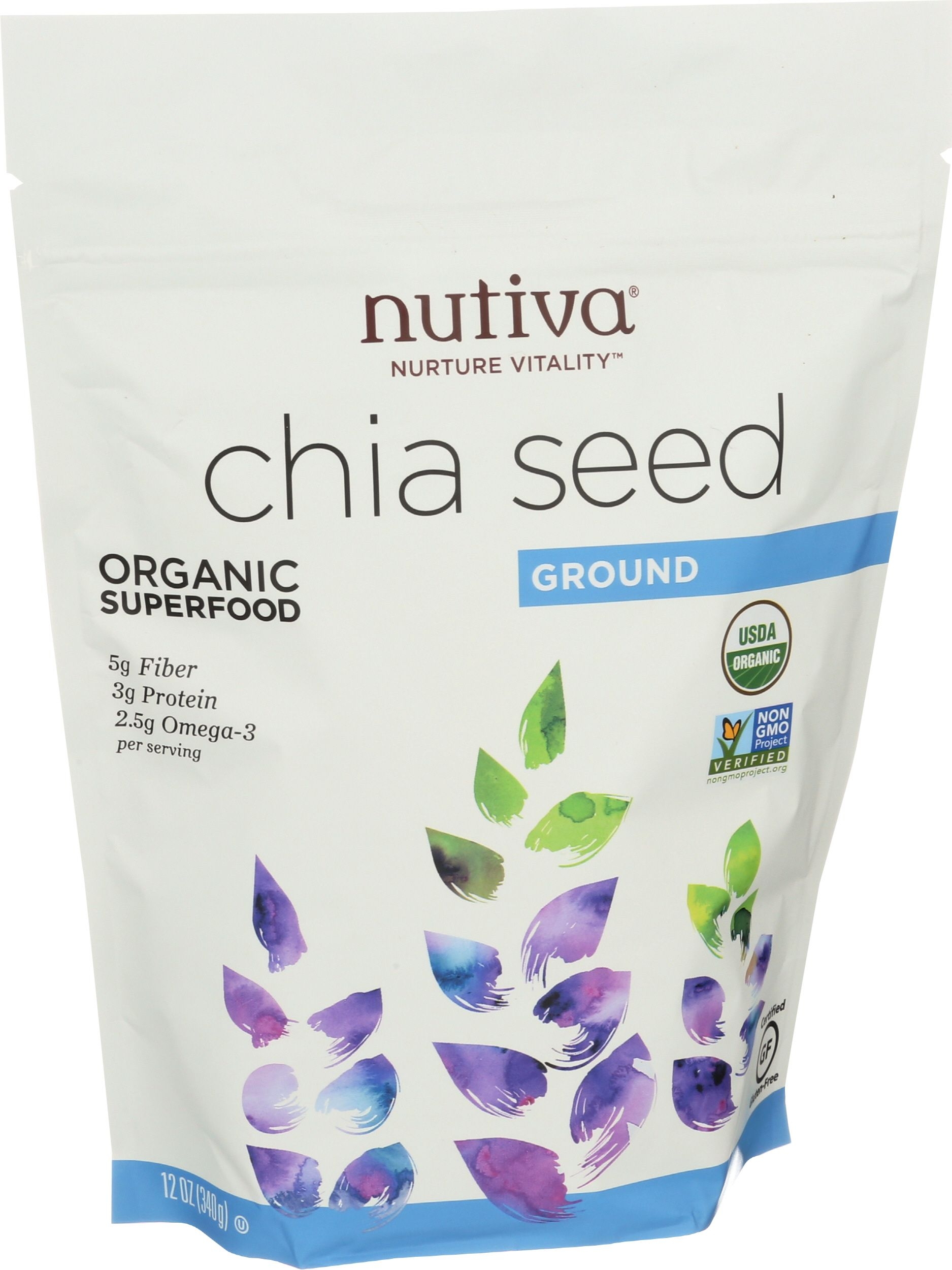 Nutiva Organic Ground Milled Chia Seeds, 12 Ounce