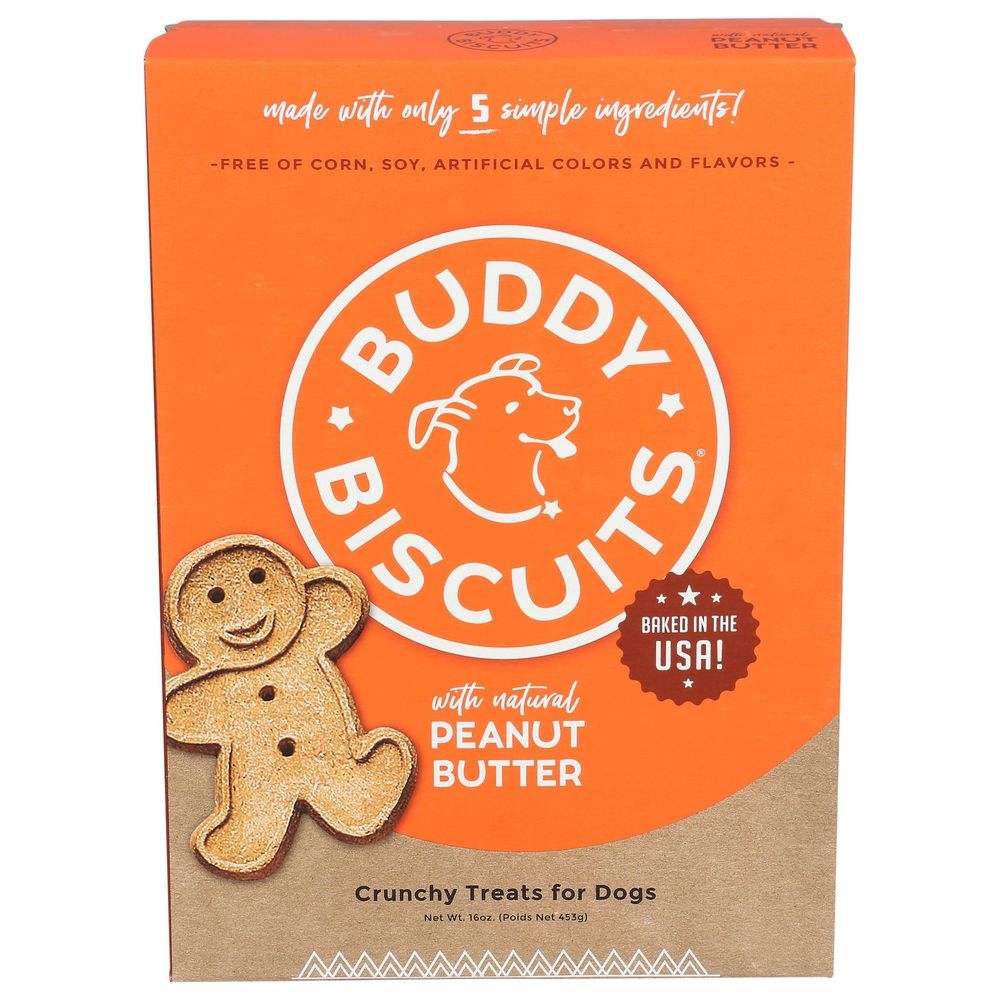 Buddy Biscuits Peanut Butter Crunchy Dog Treats, 16 Ounce -- 6 per case