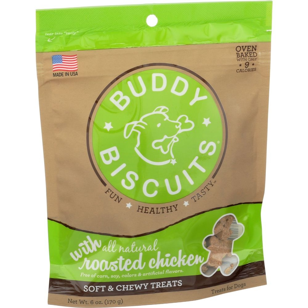 Buddy Biscuits Roasted Chicken Soft and Chewy Dog Treats, 6 Ounce -- 12 per case