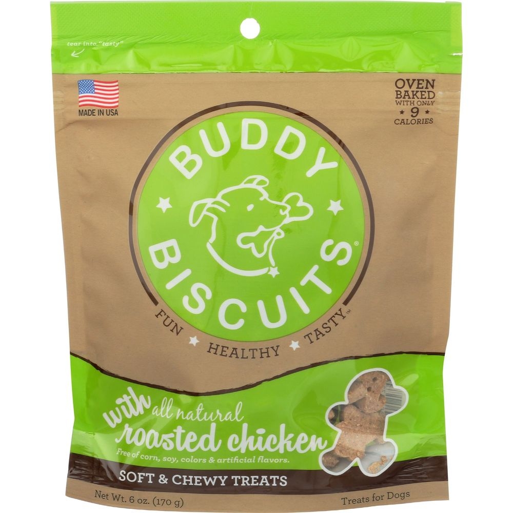 Buddy Biscuits Roasted Chicken Soft and Chewy Dog Treats, 6 Ounce -- 12 per case