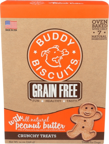 Buddy Biscuits Grain Free Oven Baked Peanut Butter Crunchy Dog Treats, 14 Ounce -- 6 per case