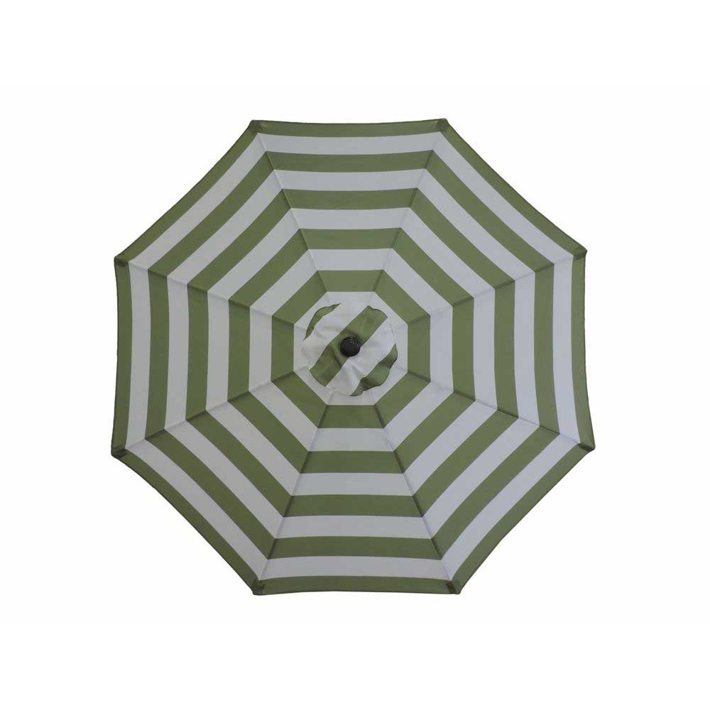 American Maid Aluminum Olive Green and White Stripe Umbrella, 9 feet -- 4 per case
