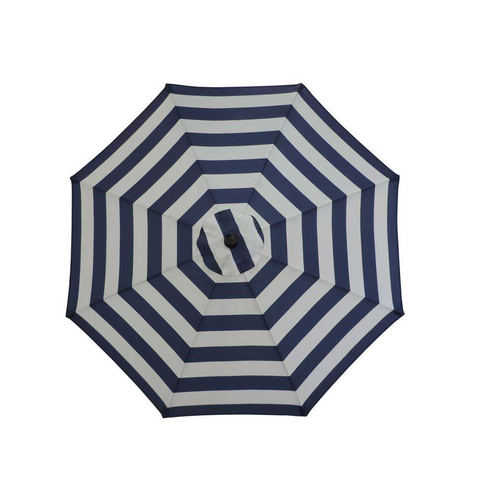 American Maid Aluminum Navy Blue and White Stripe Umbrella, 9 feet -- 4 per case