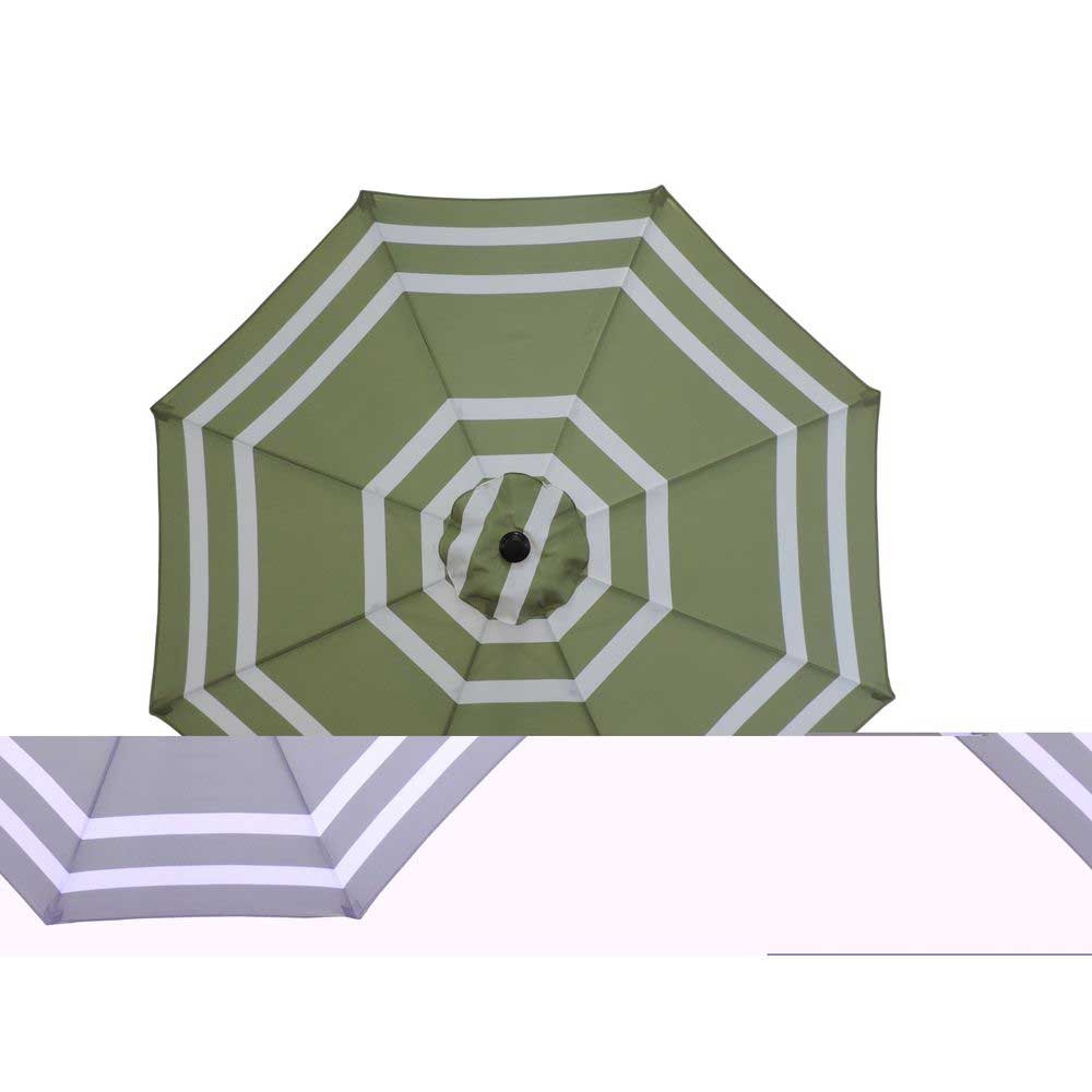 American Maid Olive Green Wide Stripe Umbrella, 9 feet -- 4 per case