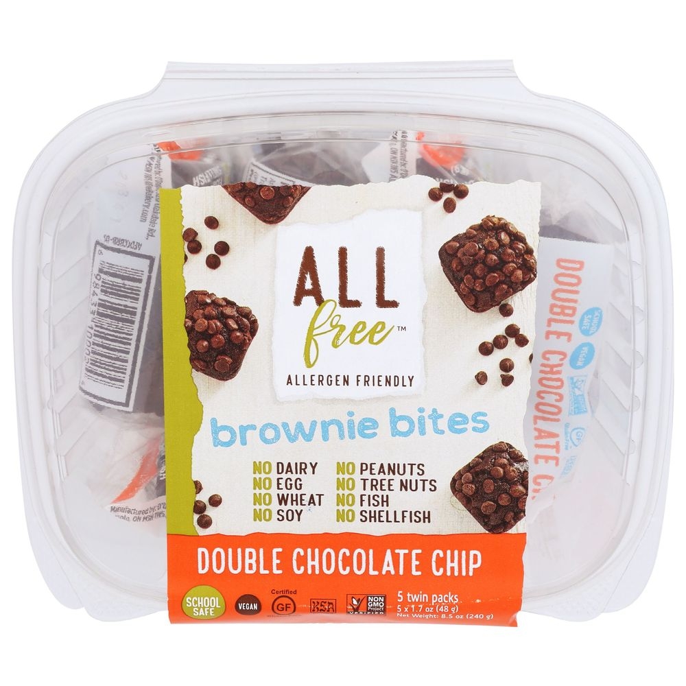 Allfree Double Chocolate Chip Brownie Bites, 8.5 Ounce -- 6 per case