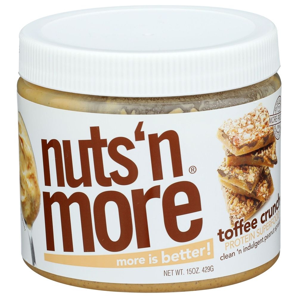 Nuts N More Toffee Crunch Peanut Butter Spread, 15 Ounce -- 6 per case