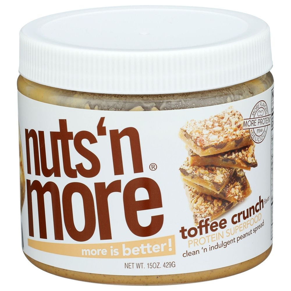 Nuts N More Toffee Crunch Peanut Butter Spread, 15 Ounce -- 6 per case