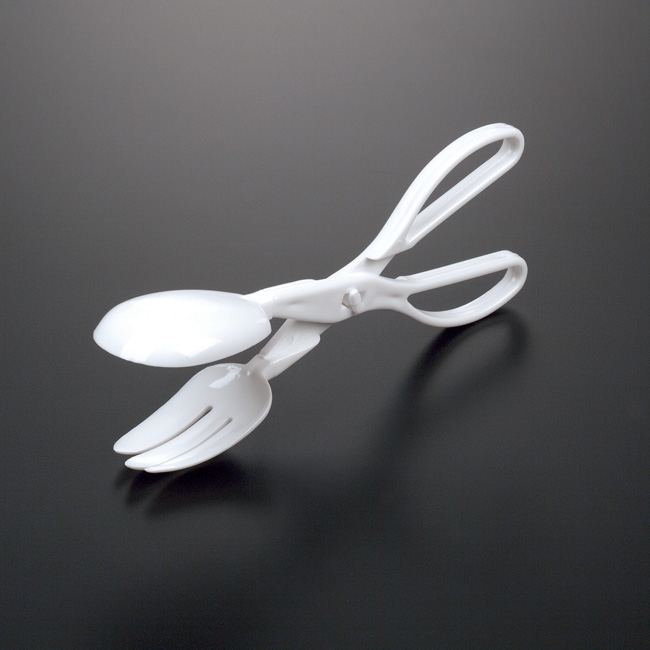 Essentials White Scissor Tong -- 48 per case.