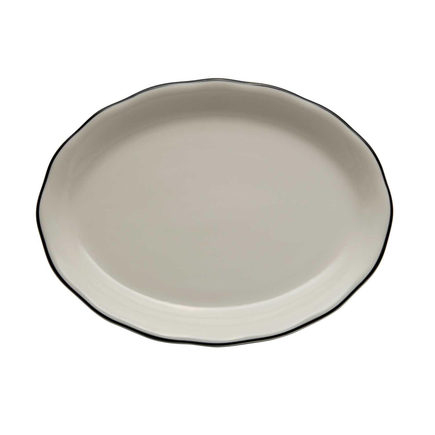 Oneida Manhattan Black/Buffalo Collection Platters Caprice Dia. (In.) =11 5/8in X 8 7/8in Pack -- 12 Per Case