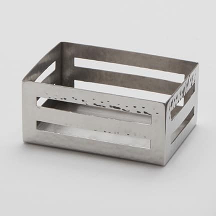 American Metalcraft Stainless Steel Hammered Sugar Packet Crate, 3 1/2 inch Length