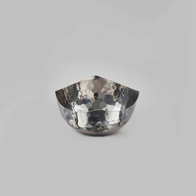 American Metalcraft Hammered Stainless Steel Squound Snack Bowl, 9 1/2 Ounce