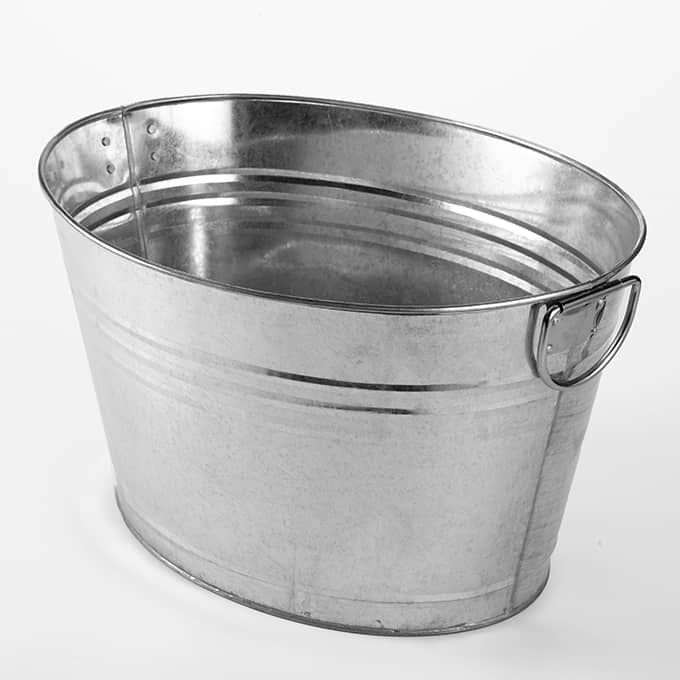American Metalcraft Natural Galvanized Tub, 25 Quart
