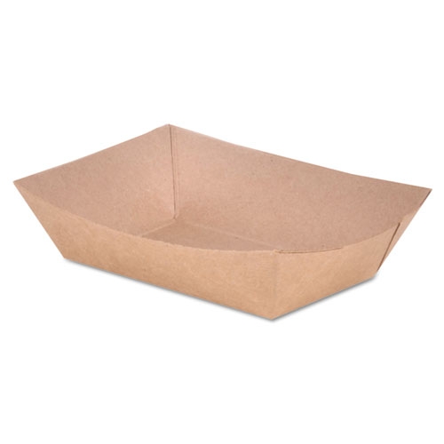 SCT Brown Kraft Paper Eco Food Tray, 0.25 Pound Capacity -- 1000 per case