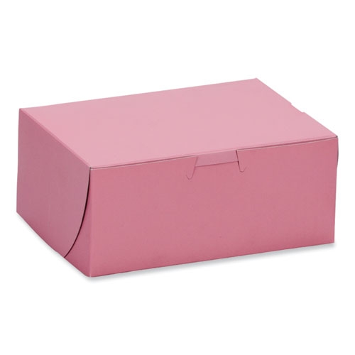SCT Pink Paper One-Piece Non-Window Bakery Box, 7 x 5 x 3 inch -- 250 per case