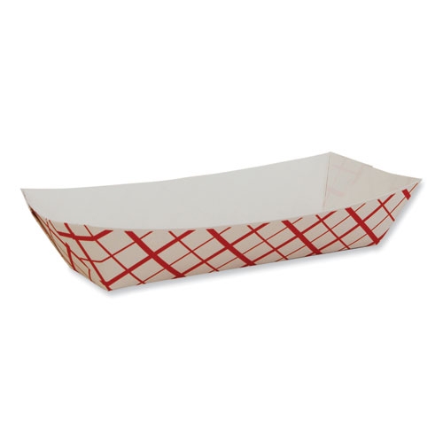 SCT Red/White Paper Hot Dog Tray, 7 x 2.75 x 1.5 inch -- 1000 per case