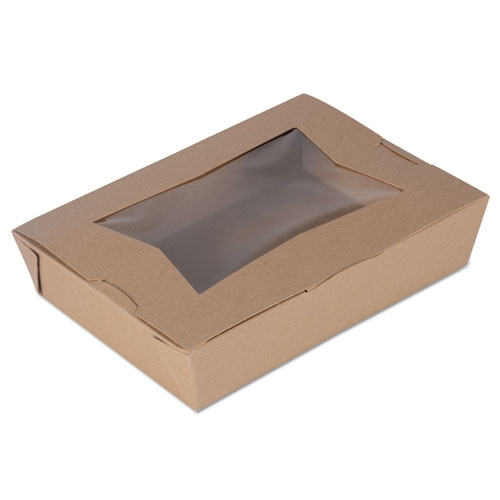 SCT ChampPak Kraft Paper Number 2 Window Carryout Box, 7.75 x 5.5 x 1.88 inch -- 200 per case
