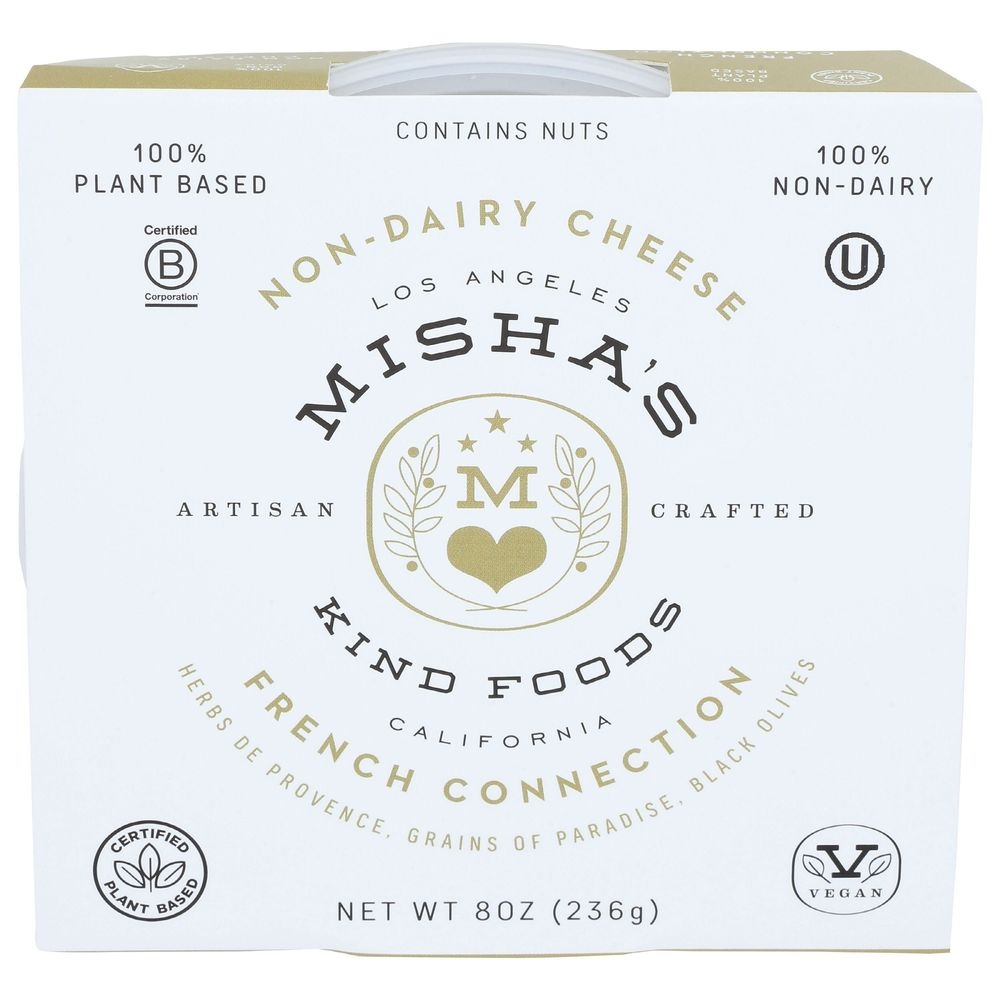 Mishas Kind Foods Organic French Connection Spreadable Dairy Free Cheese, 8 Ounce -- 6 per case.