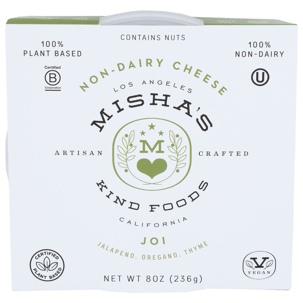 Mishas Kind Foods Organic Joi Spreadable Dairy Free Cheese, 8 Ounce -- 6 per case.