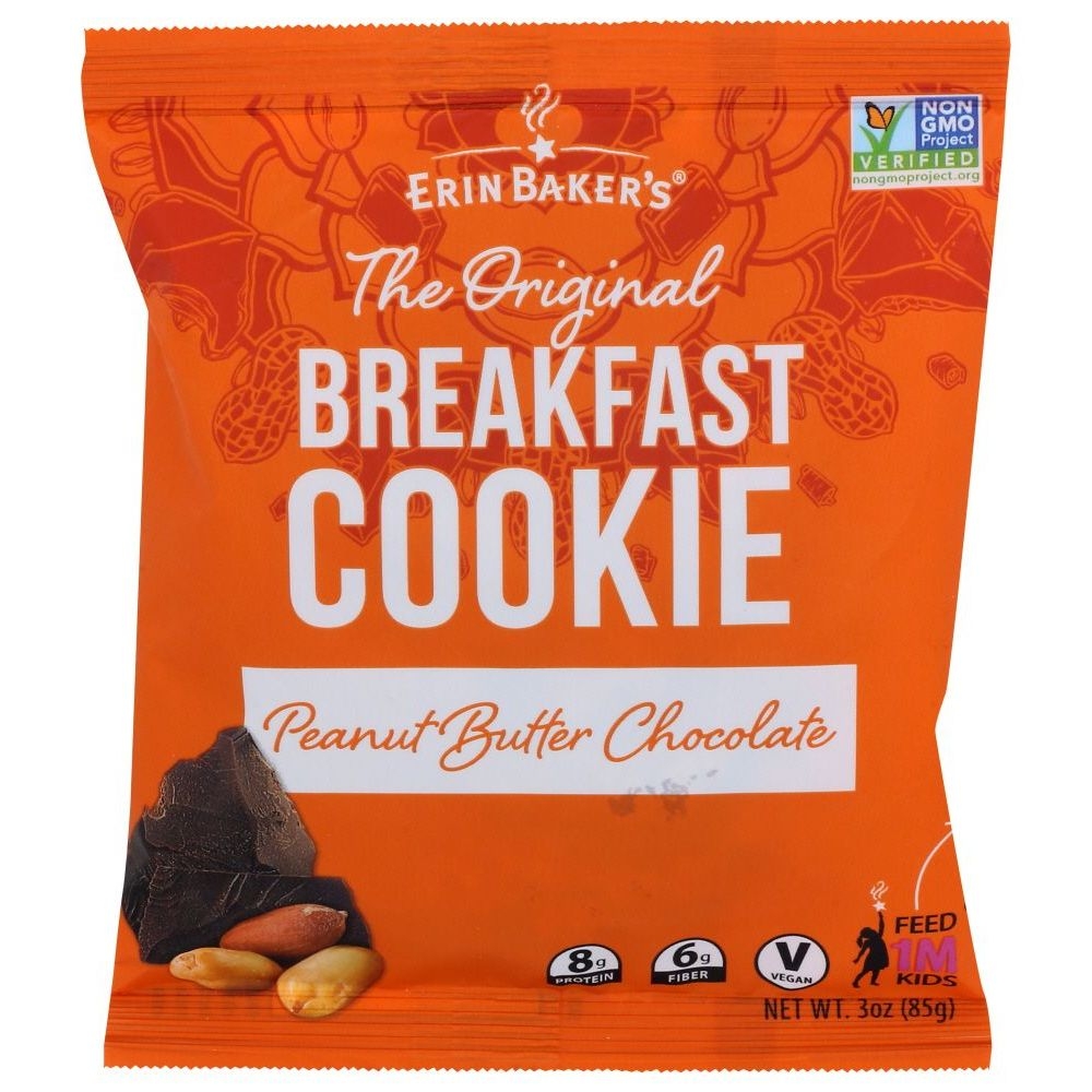 Erin Bakers Peanut Butter Chocolate Breakfast Cookie, 3 Ounce -- 12 per case