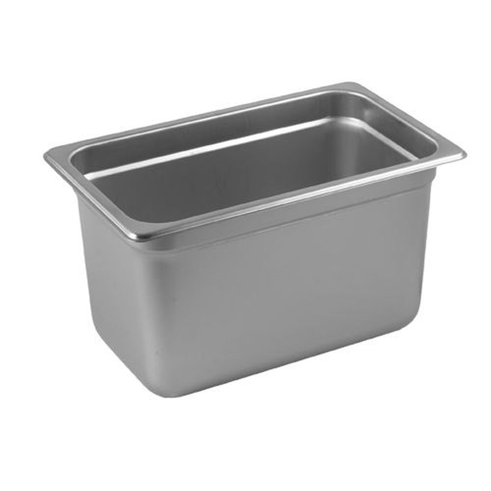 Winco SPJP-406 23 Gauge 18/8 Stainless Steel Fourth Size Anti-Jam Steam Table Pan, 6 inch Deep