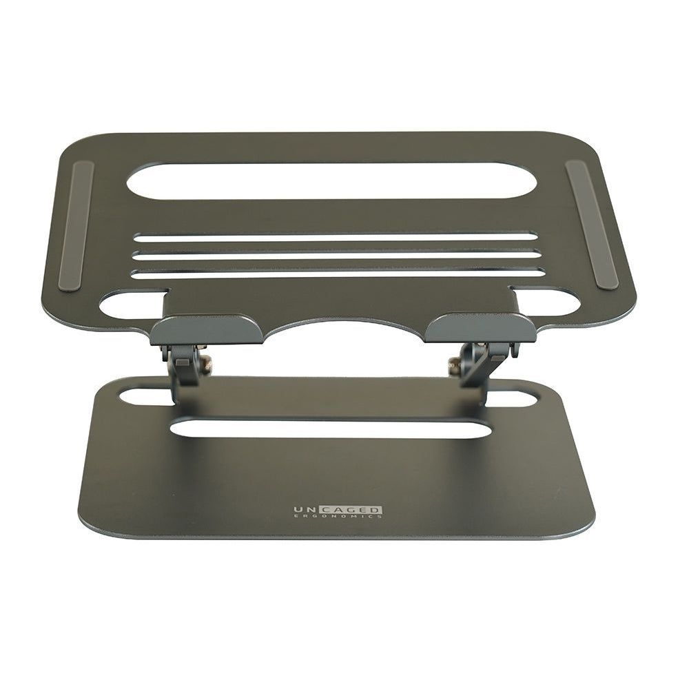 Uncaged Ergonomics Anodized Aluminum Space Gray RISE Adjustable Laptop Desk Stand