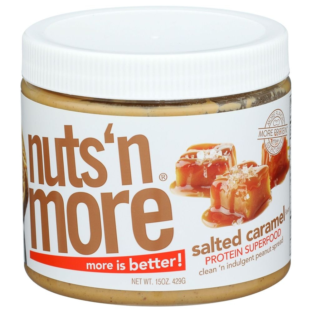 Nuts N More Salted Caramel Peanut Butter Spread, 15 Ounce -- 6 per case