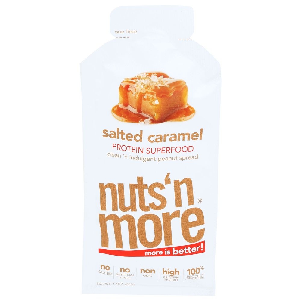 Nuts N More Salted Caramel High Protein Peanut Butter Spread, 1.1 Ounce -- 10 per case