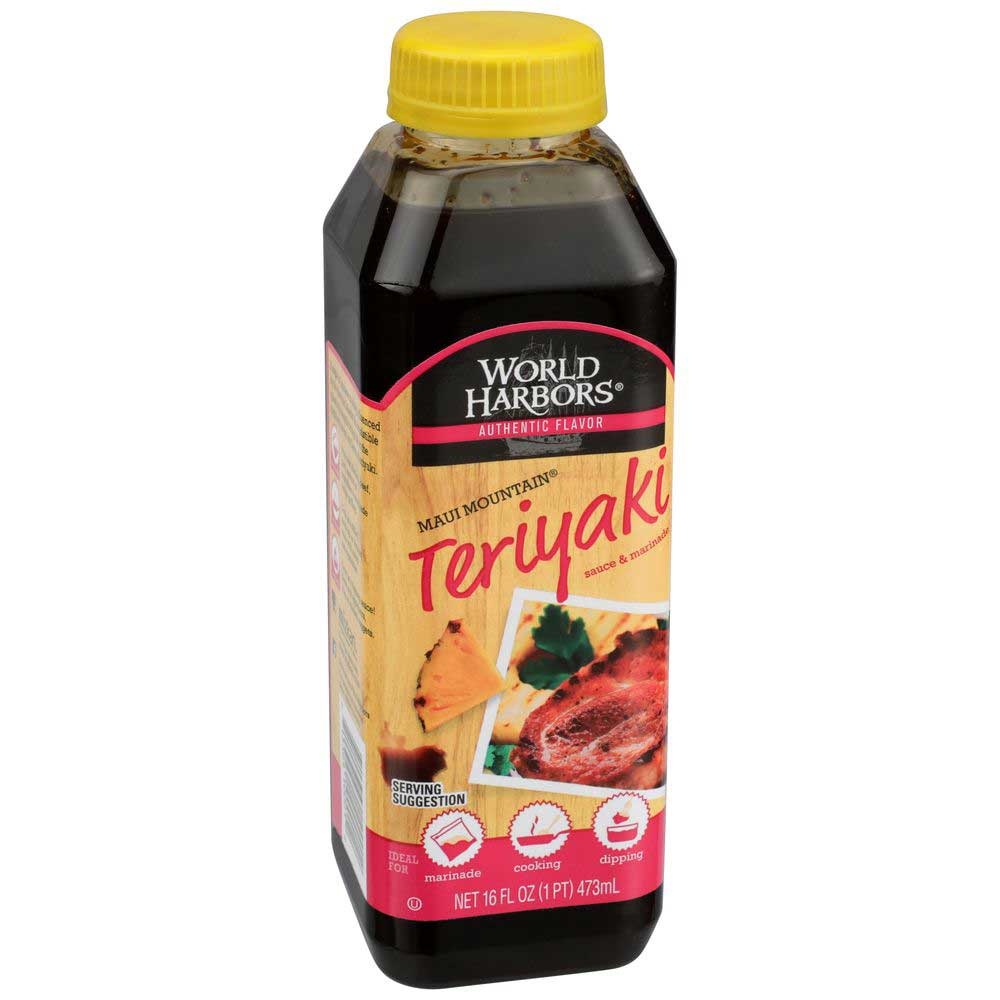 World Harbors Maui Mountain Teriyaki Marinade and Sauce, 16 ounce -- 6 per case