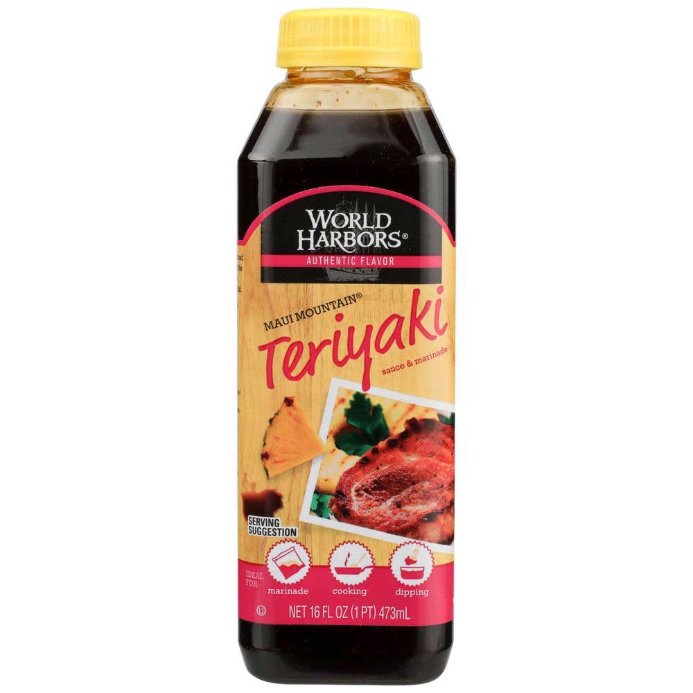 World Harbors Maui Mountain Teriyaki Marinade and Sauce, 16 ounce -- 6 per case