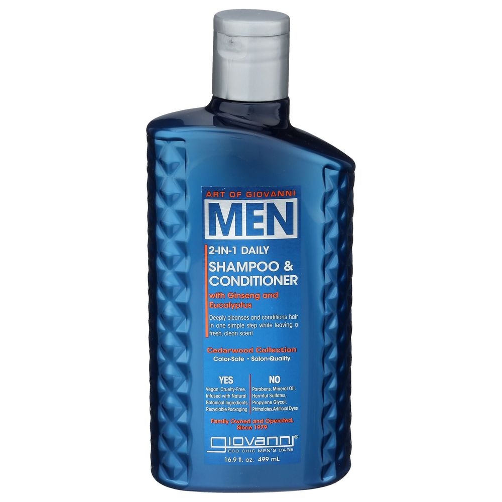 Giovanni Mens 2 in 1 Daily Shampoo and Conditioner, 16.9 Ounce -- 3 per case