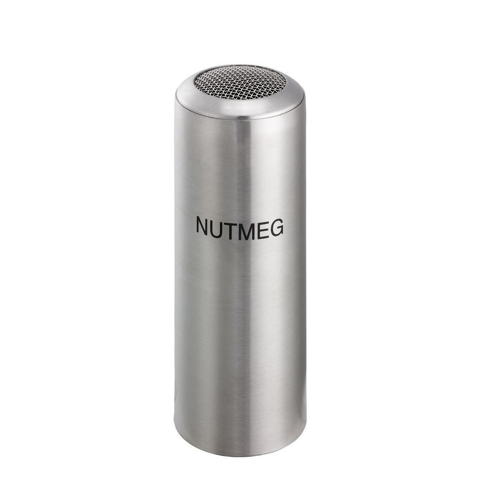 Service Ideas Stainless Steel Brushed Finish Nutmeg Print Mesh Top Condiment Shaker, 6 Ounce Capacity -- 72 per case