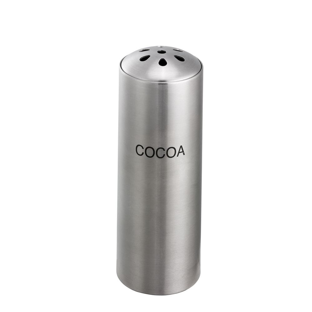Service Ideas Stainless Steel Brushed Finish Cocoa Teardrop Top Condiment Shaker, 6 Ounce Capacity -- 72 per case