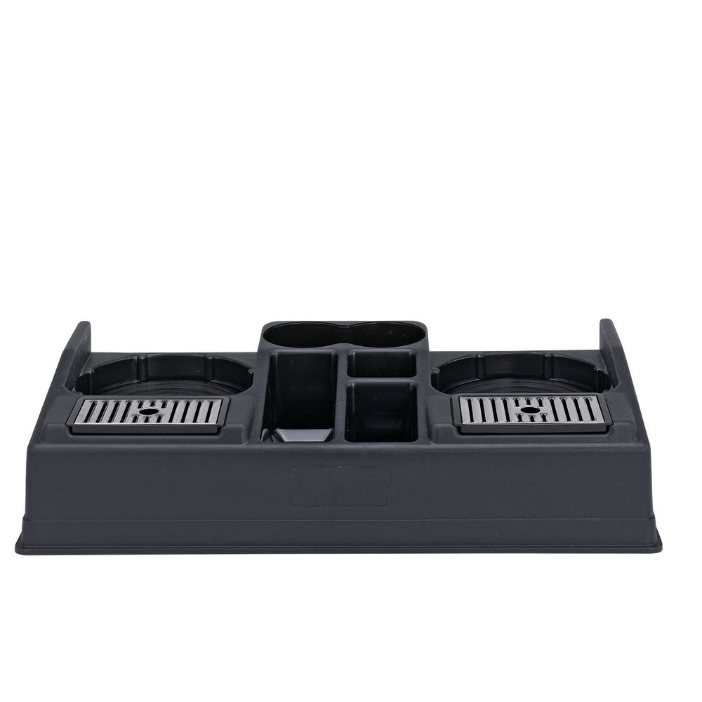 Service Ideas Black Dual Airpot And Condiment Station, 13.25 Inch Width X 5.75 Inch Height