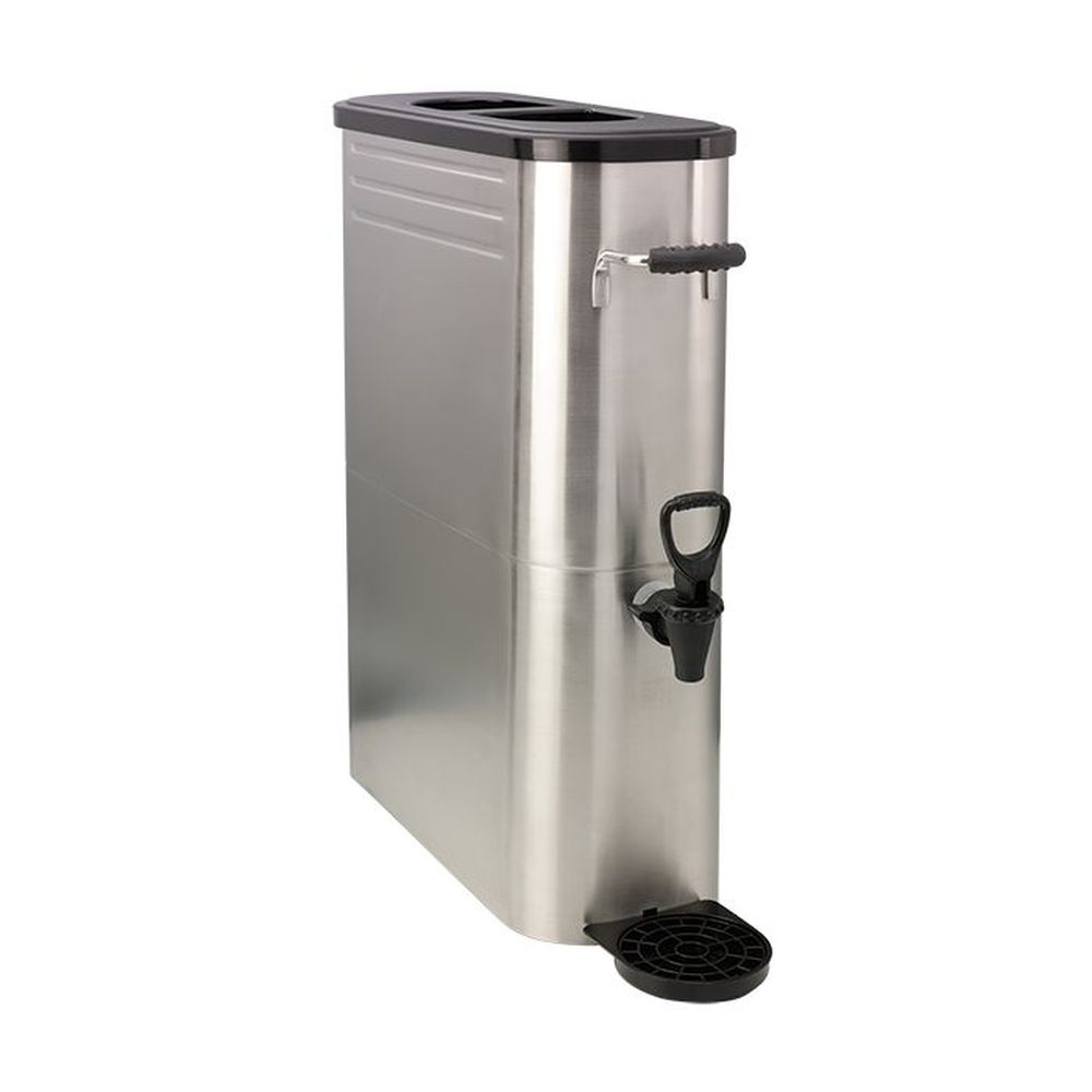 Service Ideas Slim Commercial Single Wall Brushed Stainless Steel Tea Dispenser, 5 Gallon Capacity