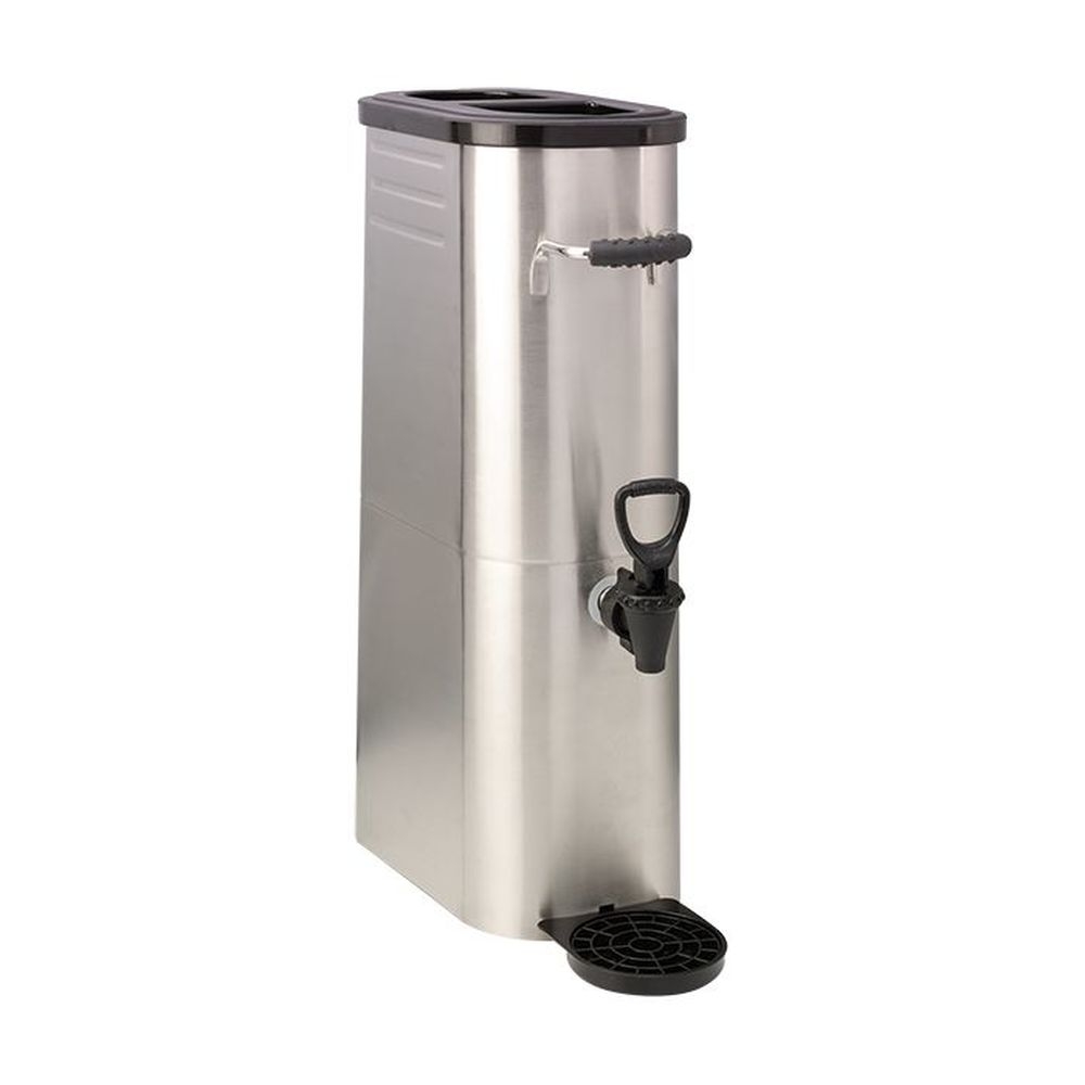 Service Ideas Slim Commercial Single Wall Brushed Stainless Steel Tea Dispenser, 3.5 Gallon Capacity