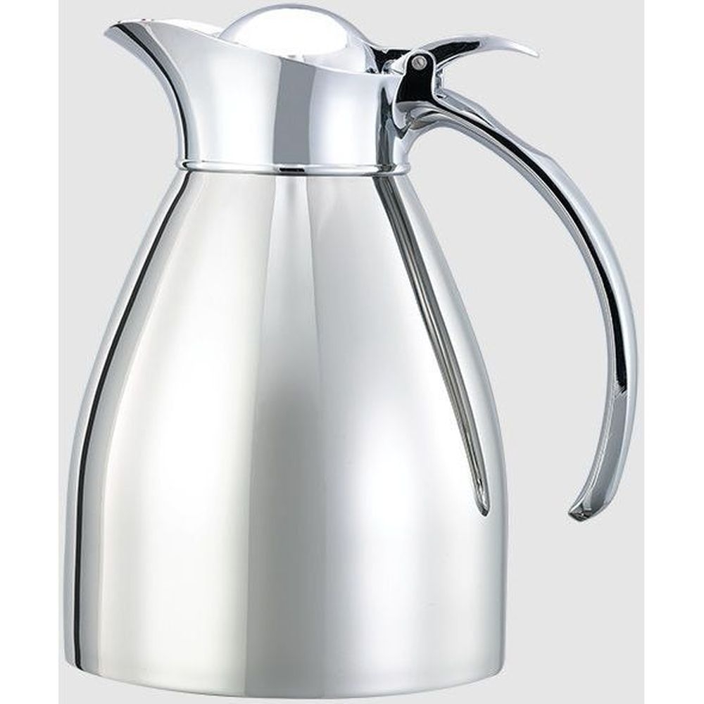 Service Ideas Marquette Series 18/8 Stainless Steel Polished Finish Vacuum Insulated Carafe with Flip Top Lid, 0.6 Liter Capacity
