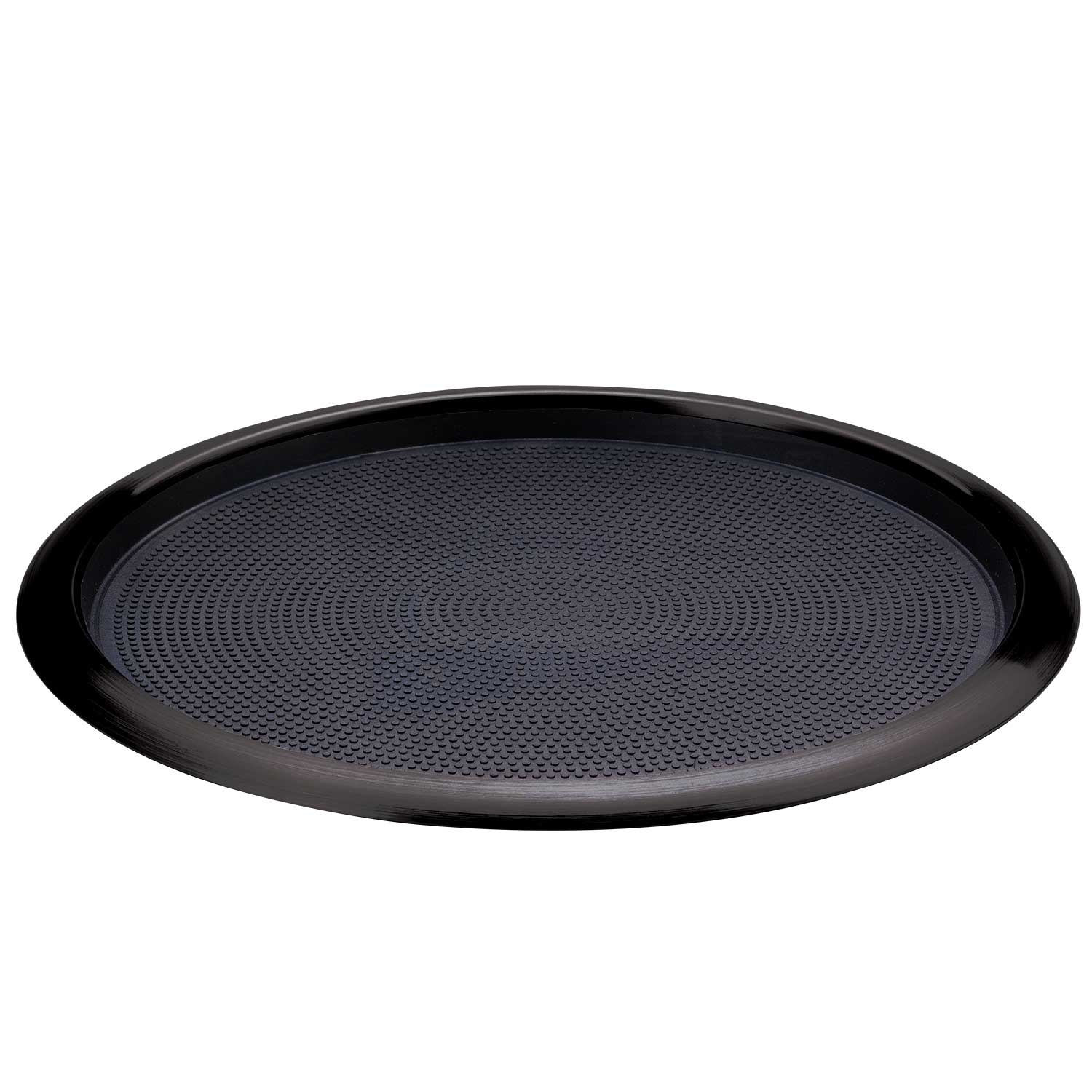 Service Ideas Black Onyx 14 inch Round Non-Slip Tray with Removable Insert, 16 x 16 x 1 inch