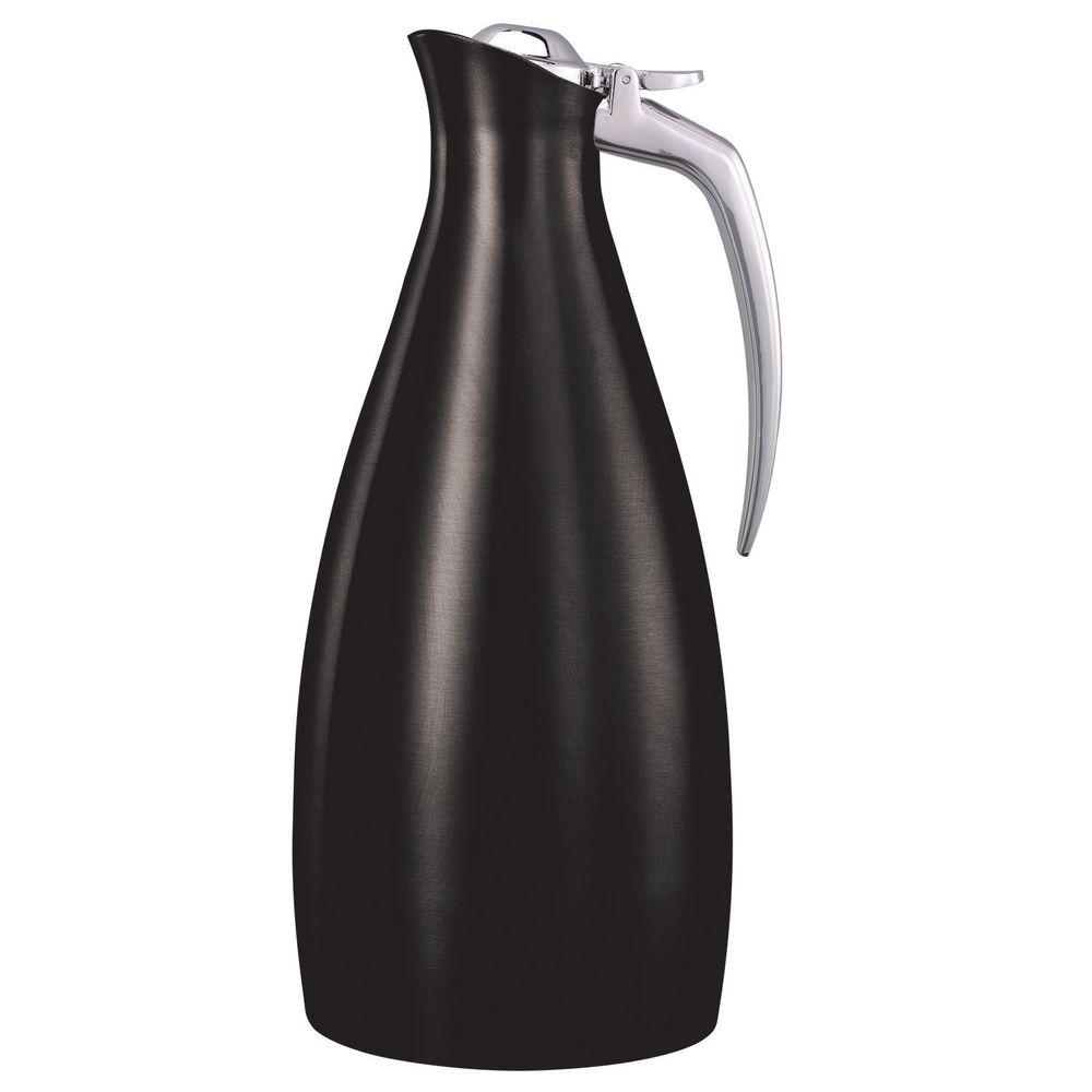 Service Ideas Altus Series Stainless Steel Black Onyx Vacuum Insulated Carafe with Flip Top Lid, 1 Liter Capacity