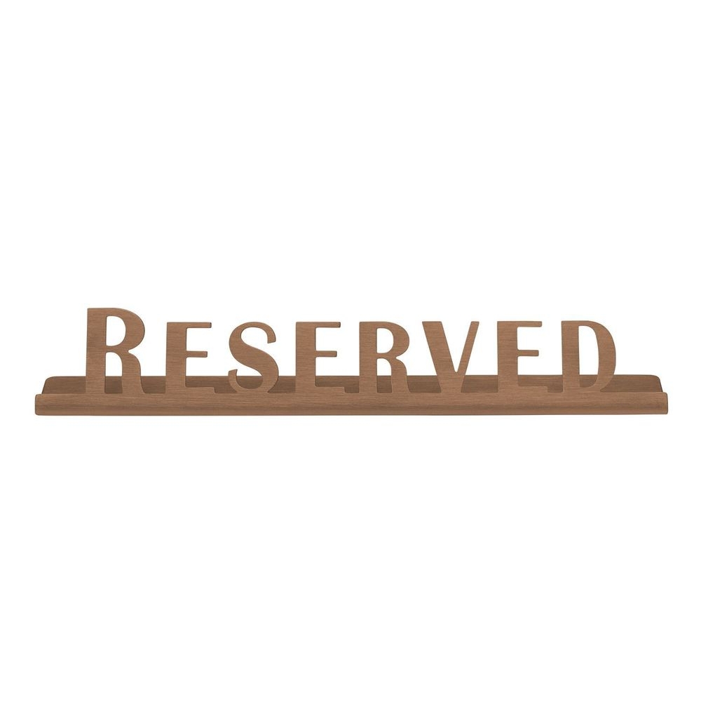 Service Ideas Stainless Steel Rose Gold Finish Reserved Laser Cut ID Tabletop Sign, 1 inch Width x 1 inch Height