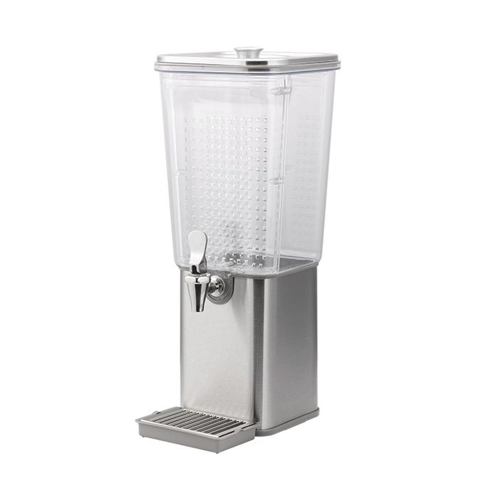 Service Ideas Square Brushed Finish Infusion Stainless Beverage Dispenser, 3 Gallon Capacity