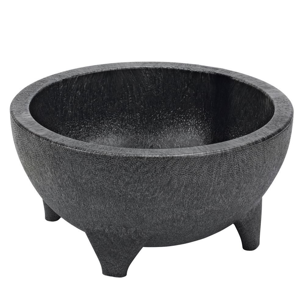 Service Ideas Fiesta Solutions Black Molcajete Bowl, 56 Ounce Capacity