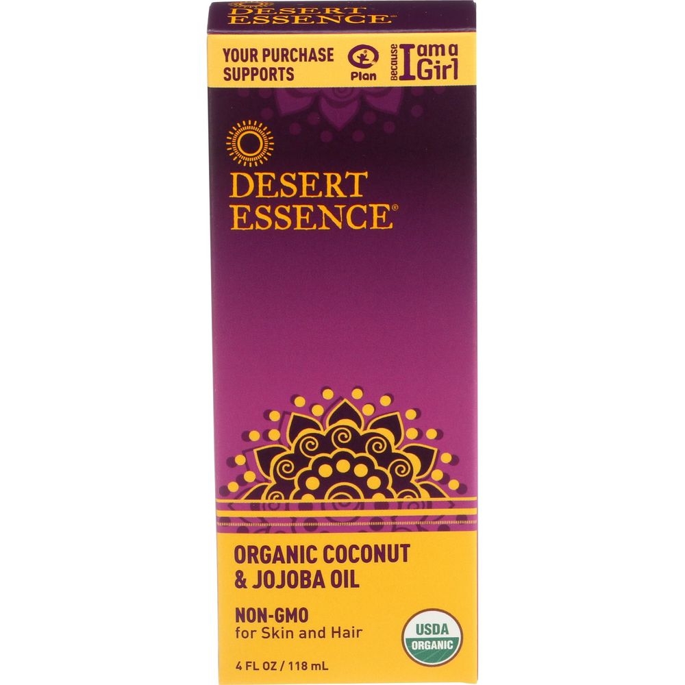 Desert Essence Organic Coconut and Jojoba Oil, 4 Fluid Ounce -- 3 per case
