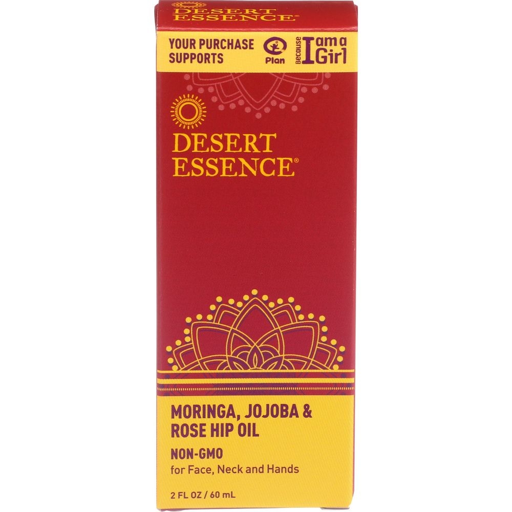 Desert Essence Moringa Jojoba and Rose Hip Oil, 2 Fluid Ounce -- 3 per case